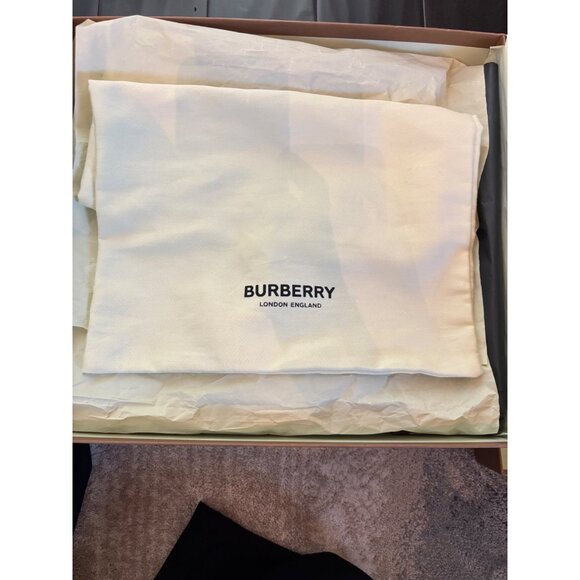 BURBERRY Pryle House Check & Leather Ankle Boots Color Black Arch - Picture 8 of 8